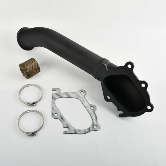 2001-2004 Chevy Silverado 2500/3500 & GMC Sierra 6.6L LB7 Duramax 3" Black Downpipe Exhaust - DPF Delete, Turbo Back, Mandrel Bent, Bolt-On (Fits LB7 Models Only)
