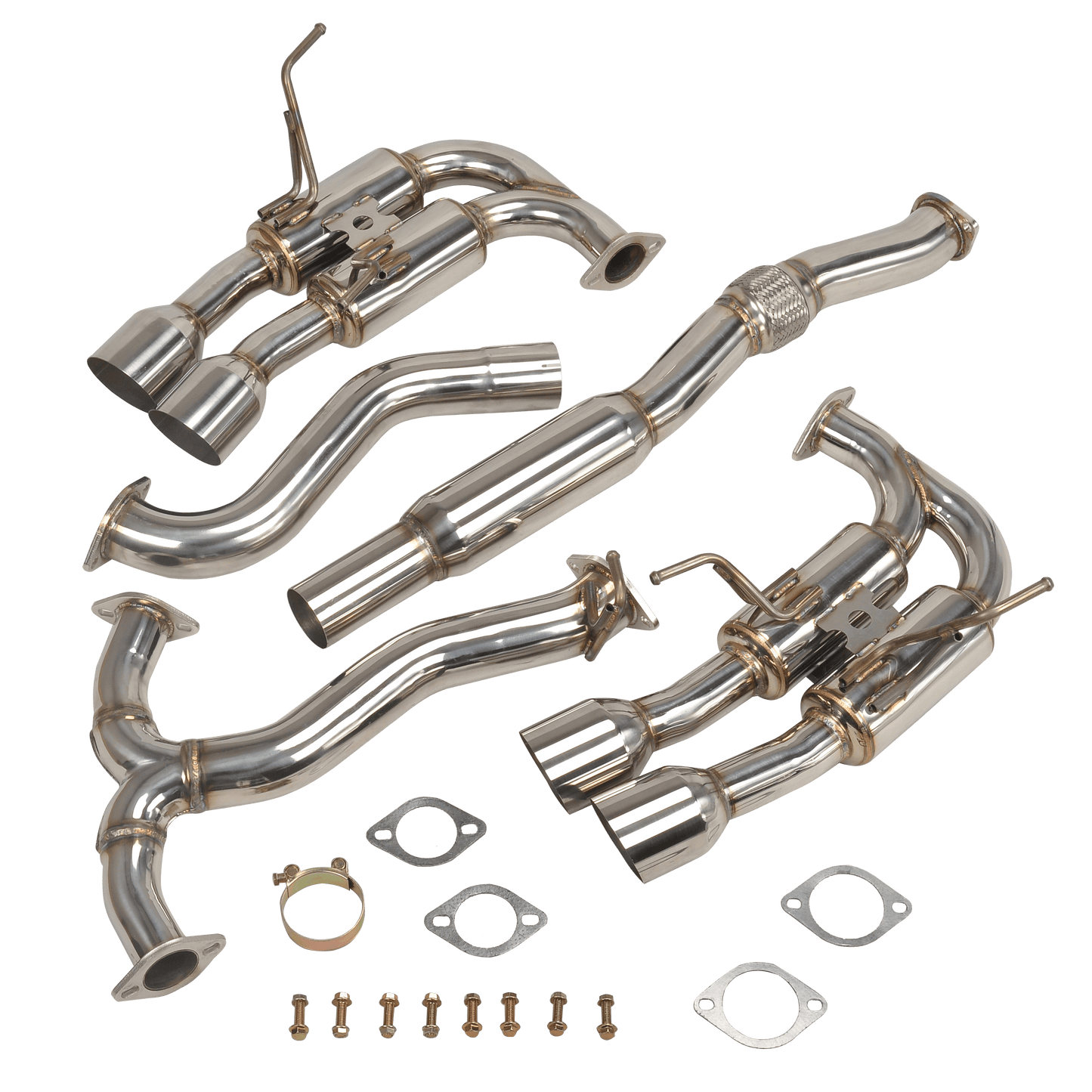 2015-2021 Subaru WRX/STI Catback Exhaust System - 4" Quad Titanium Tips, 3" Mandrel-Bent Piping, Resonated Midpipe (Fits VA Chassis Sedan Only)