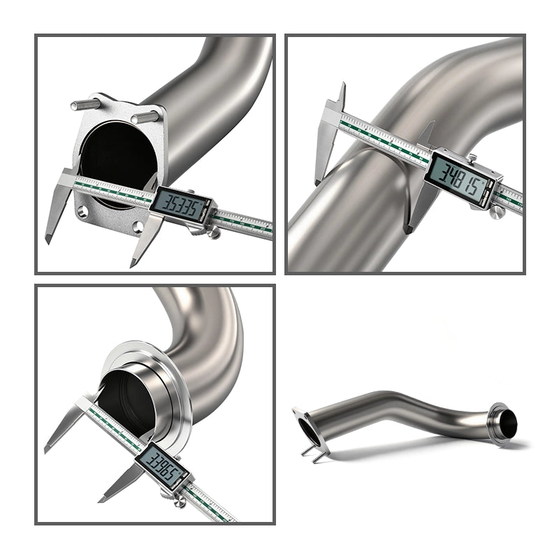 2017-2023 Chevy Silverado 2500/3500 HD & GMC Sierra 6.6L L5P Duramax 3.5" Downpipe Exhaust - DPF Delete Ready, Mandrel Bent Stainless Steel, Direct Bolt-On (Fits L5P Models Only)