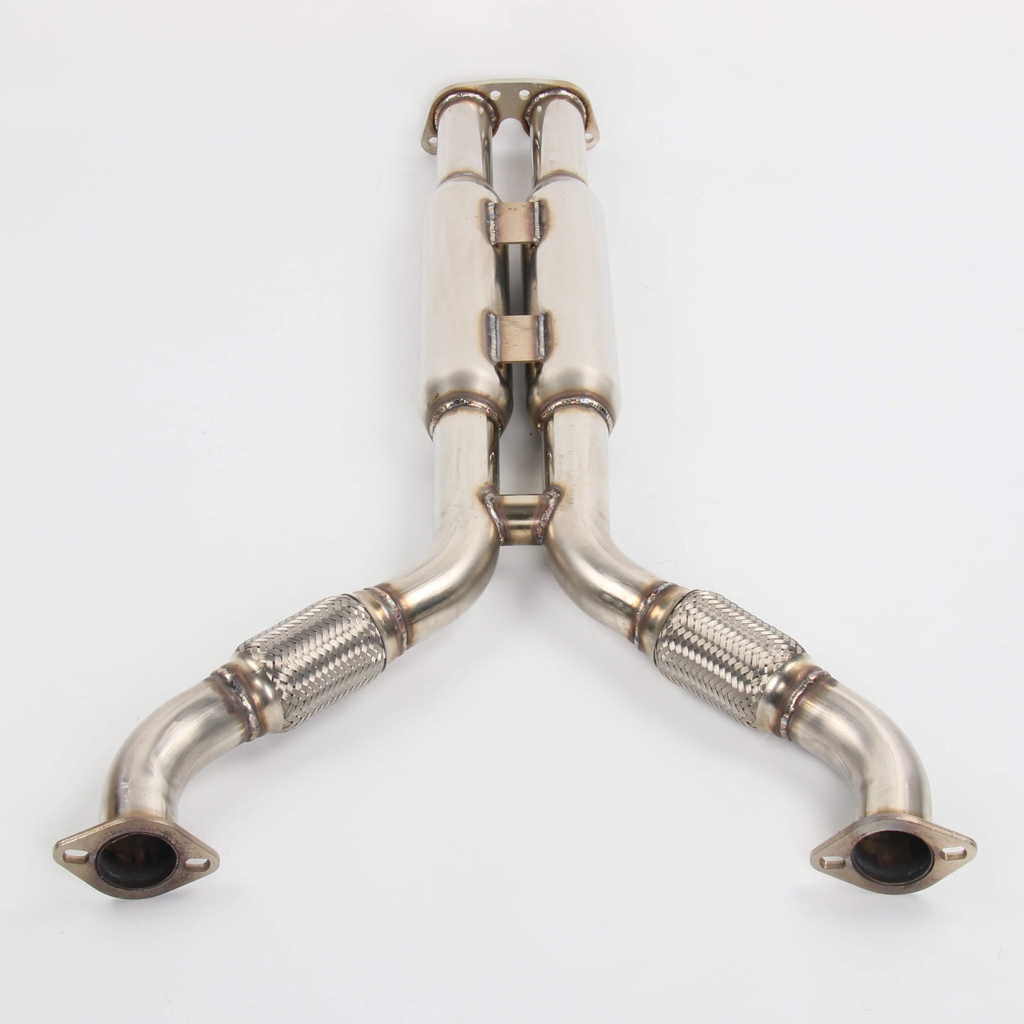 2003-2009 Nissan 350Z/Infiniti G35 Coupe Catback Exhaust - Dual 4.5" Burnt Titanium Tips, 2.5" Mandrel-Bent Piping, X-Pipe Design (Fits VQ35DE/HR Coupes Only)