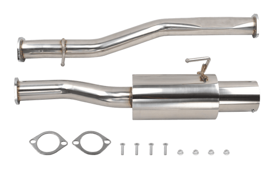 2003-2008 Nissan 350Z Performance Cat-Back Exhaust System - 4.5" Dual Burnt Titanium Tips, 2.5"/3" Mandrel-Bent Piping, X-Pipe Design (Fits All 350Z Models)