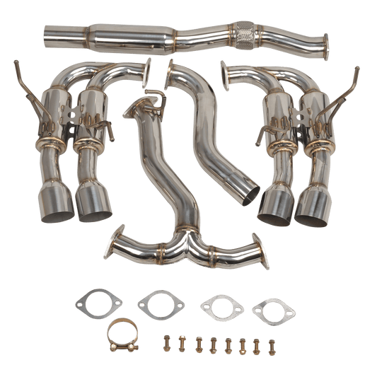 2015-2021 Subaru WRX/STI Catback Exhaust System - 4" Quad Titanium Tips, 3" Mandrel-Bent Piping, Resonated Midpipe (Fits VA Chassis Sedan Only)