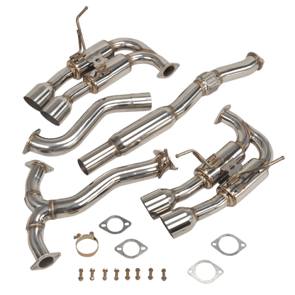 2015-2021 Subaru WRX/STI Catback Exhaust System - 4" Quad Titanium Tips, 3" Mandrel-Bent Piping, Resonated Midpipe (Fits VA Chassis Sedan Only)