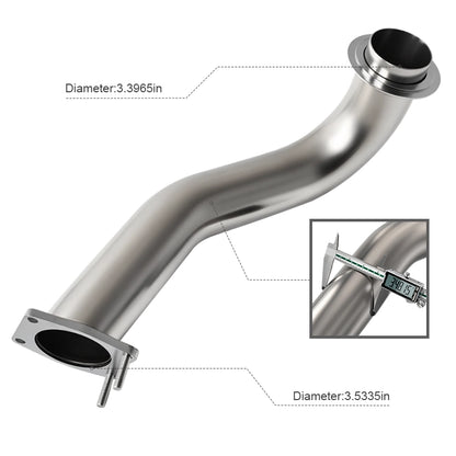 2017-2023 Chevy Silverado 2500/3500 HD & GMC Sierra 6.6L L5P Duramax 3.5" Downpipe Exhaust - DPF Delete Ready, Mandrel Bent Stainless Steel, Direct Bolt-On (Fits L5P Models Only)