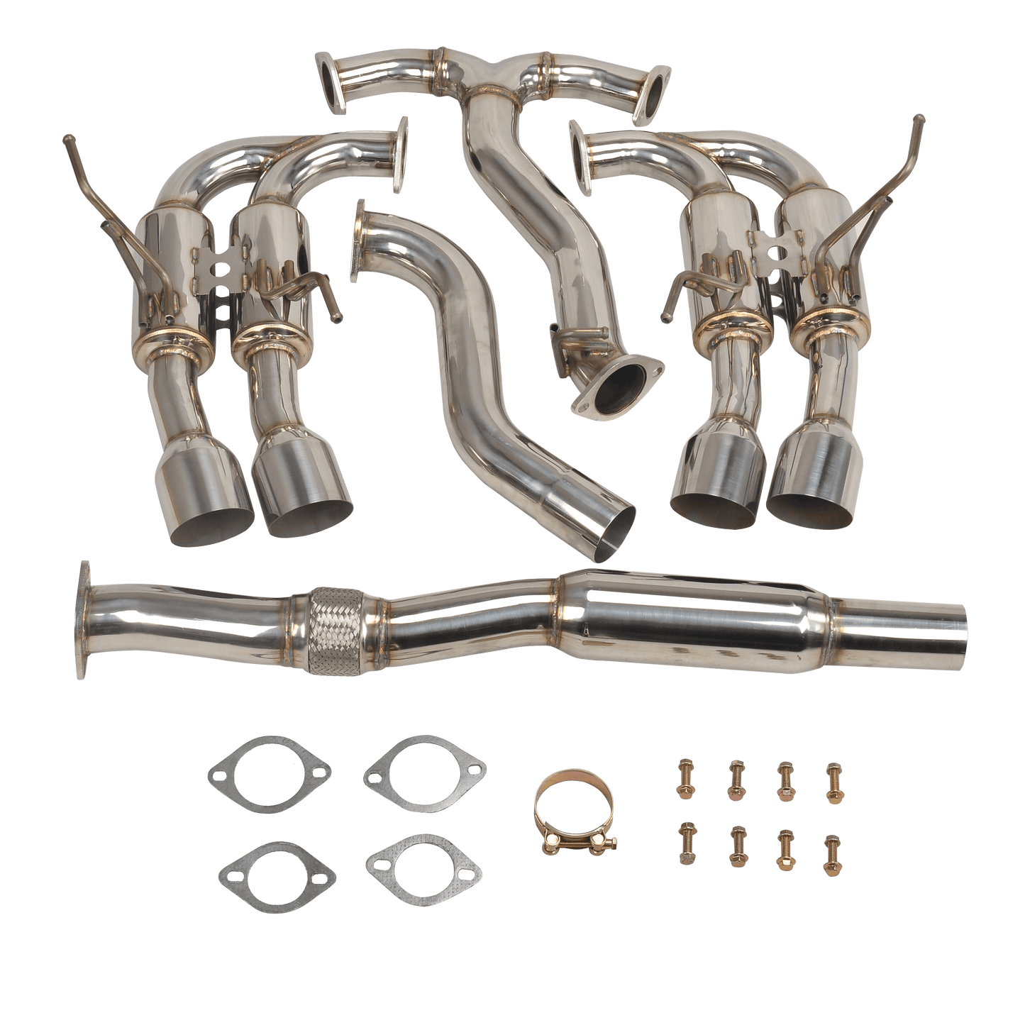 2015-2021 Subaru WRX/STI Catback Exhaust System - 4" Quad Titanium Tips, 3" Mandrel-Bent Piping, Resonated Midpipe (Fits VA Chassis Sedan Only)