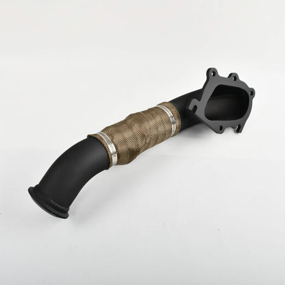 2001-2004 Chevy Silverado 2500/3500 & GMC Sierra 6.6L LB7 Duramax 3" Black Downpipe Exhaust - DPF Delete, Turbo Back, Mandrel Bent, Bolt-On (Fits LB7 Models Only)