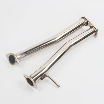2003-2009 Nissan 350Z/Infiniti G35 Coupe Catback Exhaust - Dual 4.5" Burnt Titanium Tips, 2.5" Mandrel-Bent Piping, X-Pipe Design (Fits VQ35DE/HR Coupes Only)
