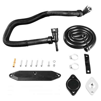 2011-2014 & 2017-2024 Ford F250-F550 6.7L Powerstroke EGR Cooling System Upgrade Kit - CNC Billet Aluminum (Competition/Off-Road Use Only)