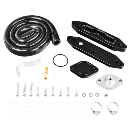 2015-2016 Ford F250-F550 6.7L Powerstroke EGR Cooling System Upgrade Kit - CNC Billet Aluminum (Competition/Off-Road Use Only)