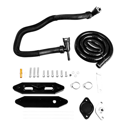 2015-2016 Ford F250-F550 6.7L Powerstroke EGR Cooling System Upgrade Kit with Heat Dissipation Pipe - CNC Billet Aluminum (Competition Use Only)